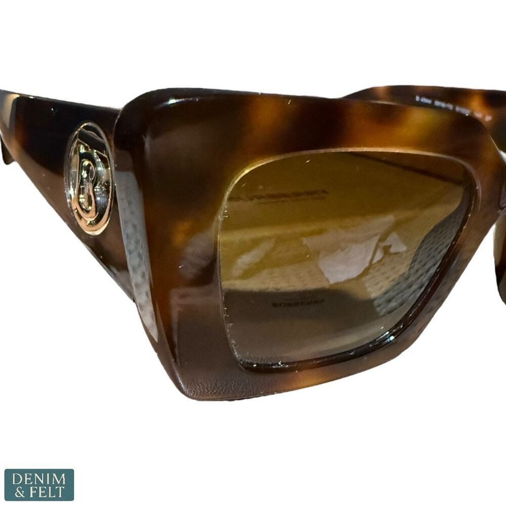 Burberry Daisy Light Havana Brown Tortoise‎ Polarized Logo Sunglasses 51mm Italy - Picture 14 of 15